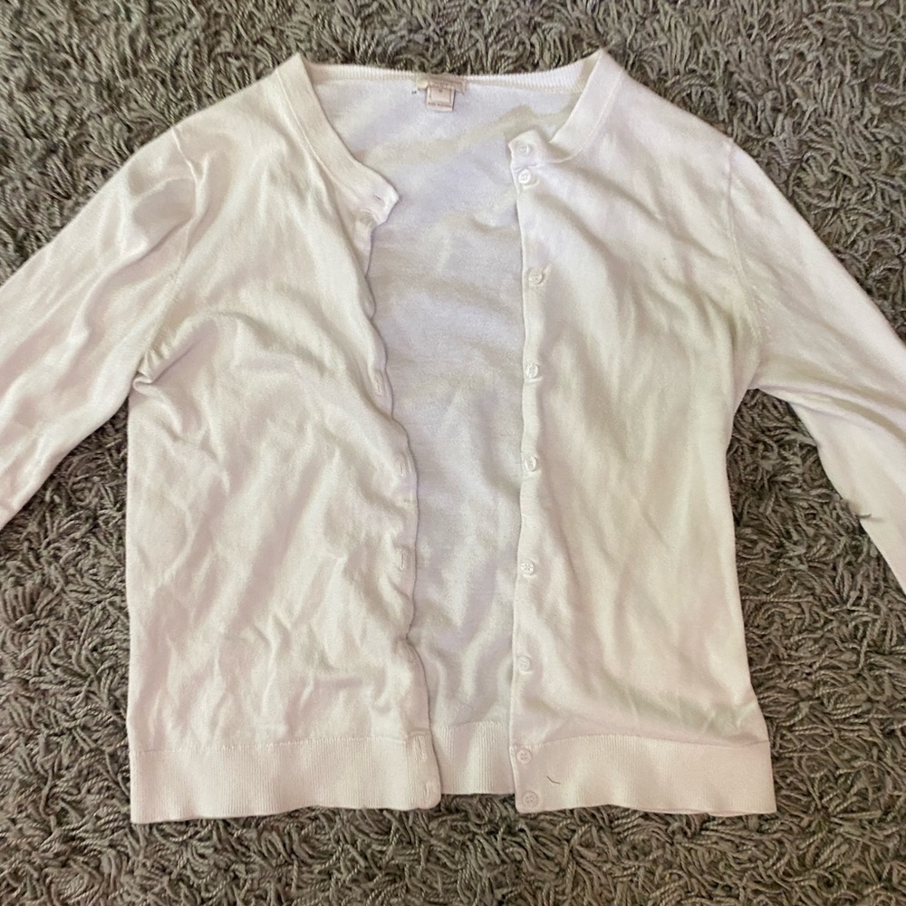 white cardigan